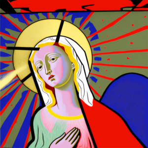 IA Midjourney - Annonciation Fra Angelico style Pop Art