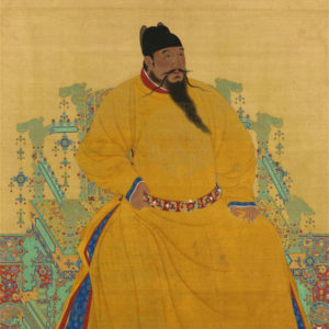 empereur Ming assis sur son trone
